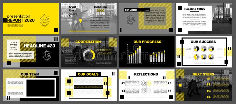 Yellow Presentation Slide Set. PPT Flyer Layout