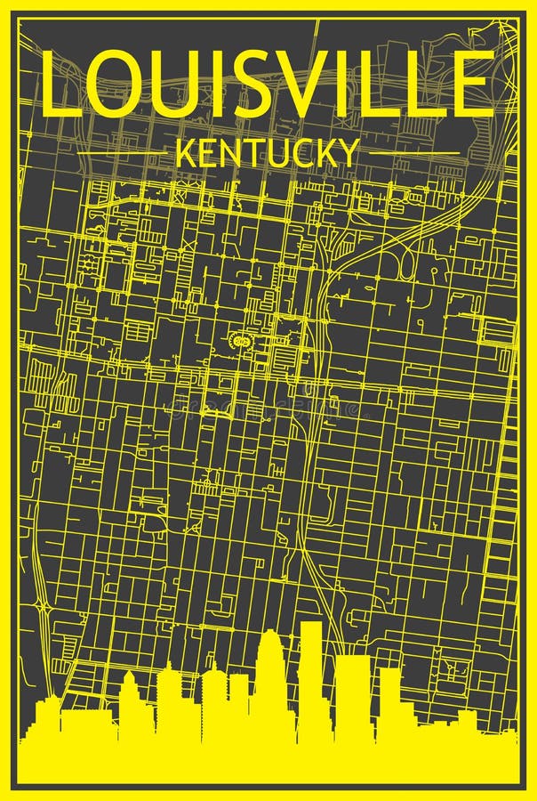 Modern Illustration US Cities Poster, Louisville Poster, Louisville La