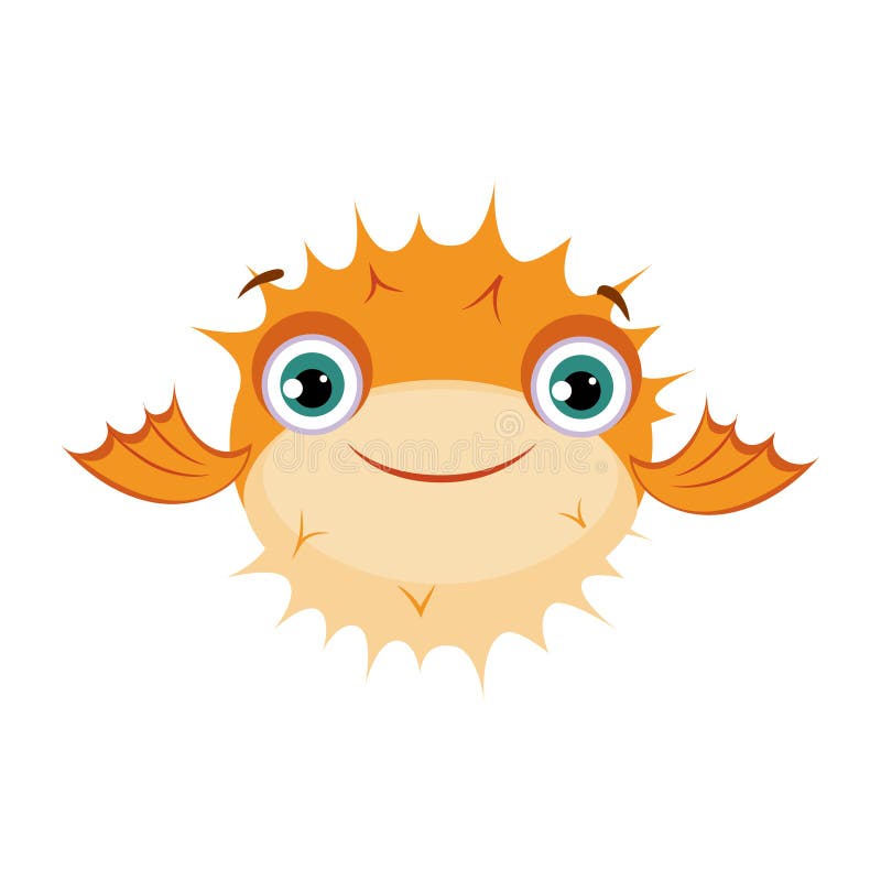 Download Yellow Puffer Fish. Sea, Tropical, Aquarium Fish. Colorful Cartoon Character Stock Vector ...