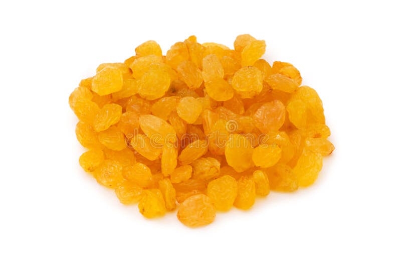 One Macro Bright Yellow Raisin Isolated on White Stock Image Image of