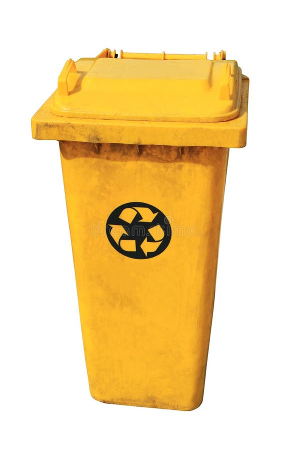 Yellow recycle bin stock photo. Image of pollution, environment 28997828