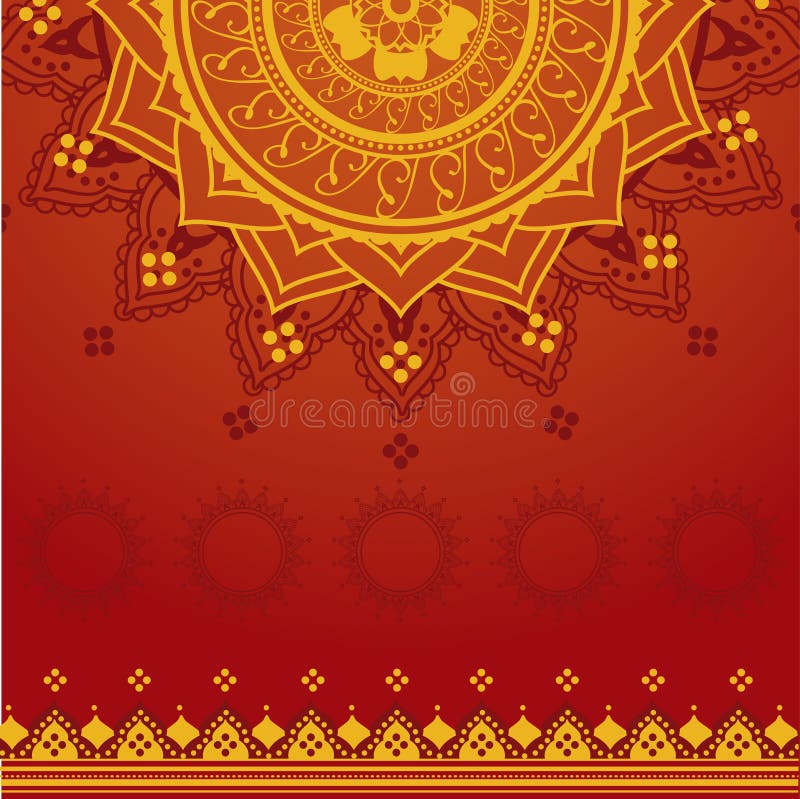 Yellow and Red Indian Background Stock Vector - Illustration of hinduism,  floral: 40355104