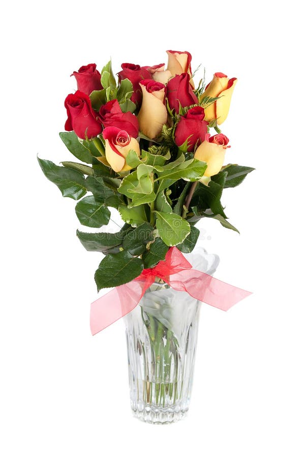 Yellow and red roses bouquet