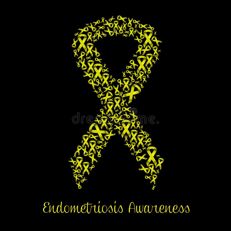 Yellow Ribbon for Endometriosis Stock Illustration Illustration of