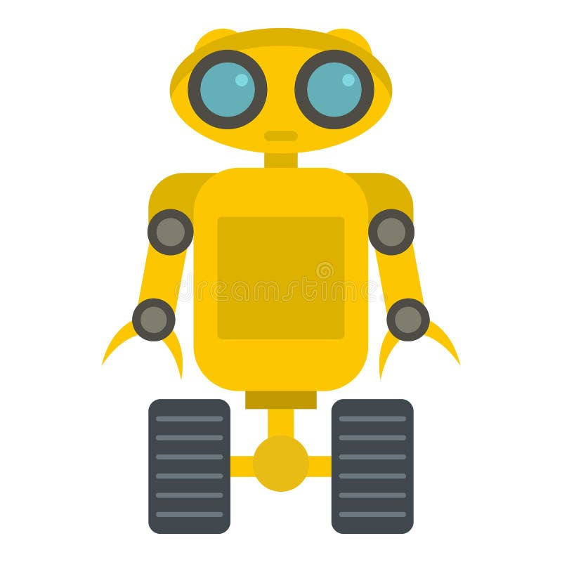 Yellow robot icon stock vector. Illustration of intelligence - 90975274