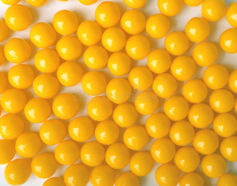 Yellow Round Pills, As Vitamins. Stock Photo Image of frame, industry 58949220