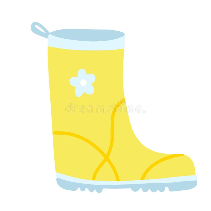 Yellow Rubber Boots Icon in Cartoon Style Isolated on White Background