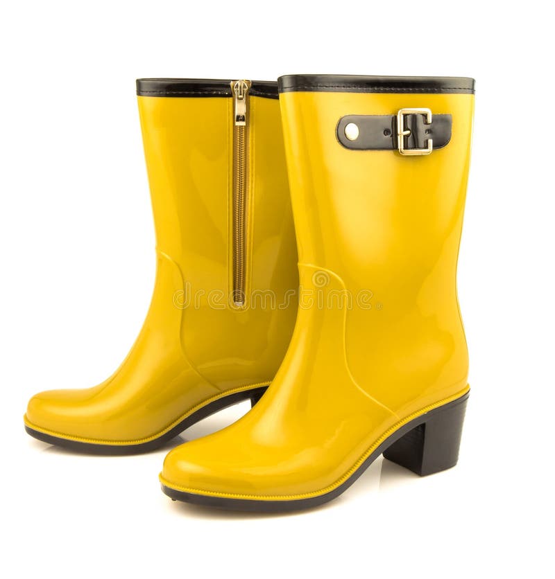 Yellow rubber boots stock photo. Image of pair, classical 73541018