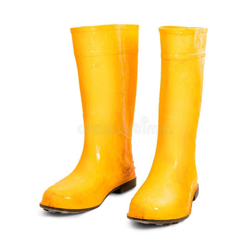 yellow plastic boots