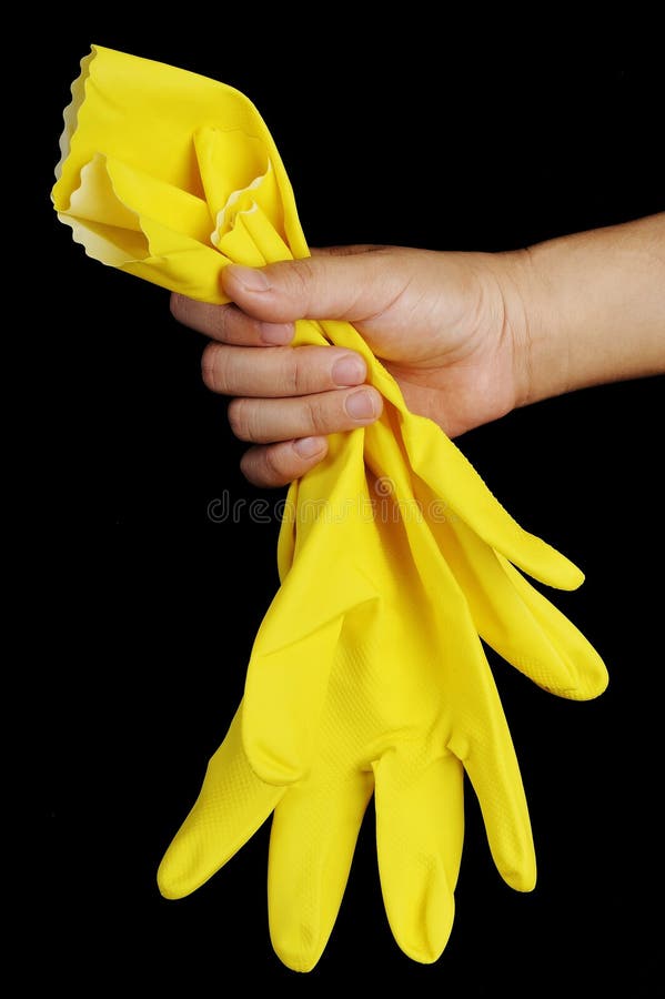 Yellow rubber gloves stock photo. Image of hygiene, housework 44516586
