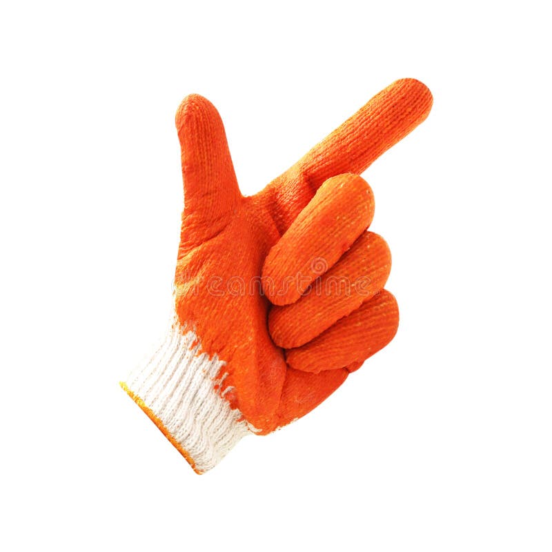 Yellow rubber protective gloves on a white background royalty free stock image