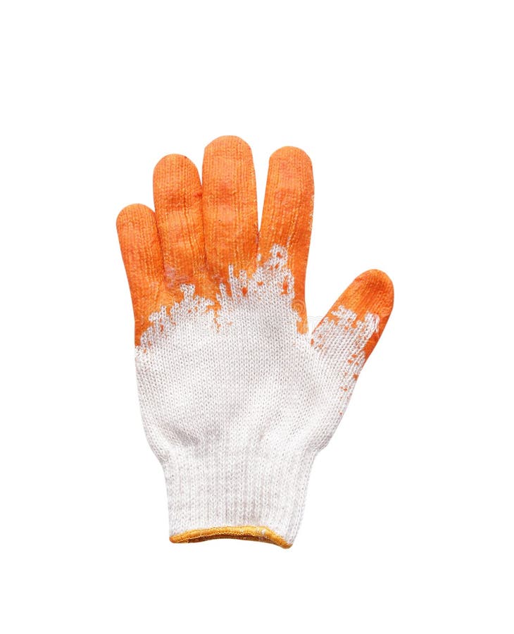 Yellow rubber protective gloves on a white background royalty free stock photography