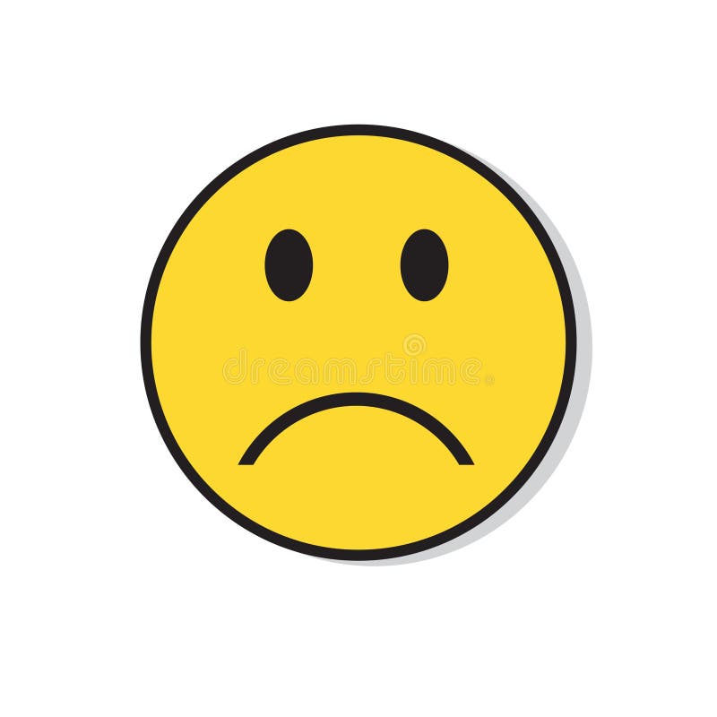 Yellow Sad Face Negative People Emotion Icon