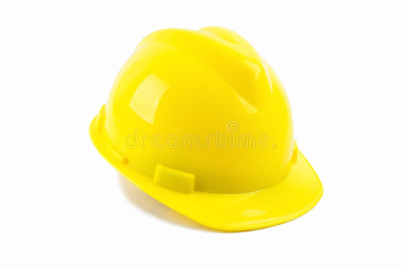 Yellow Safety Helmet on Isolated White Background. Stock Photo Image of plastic, bright 115155822