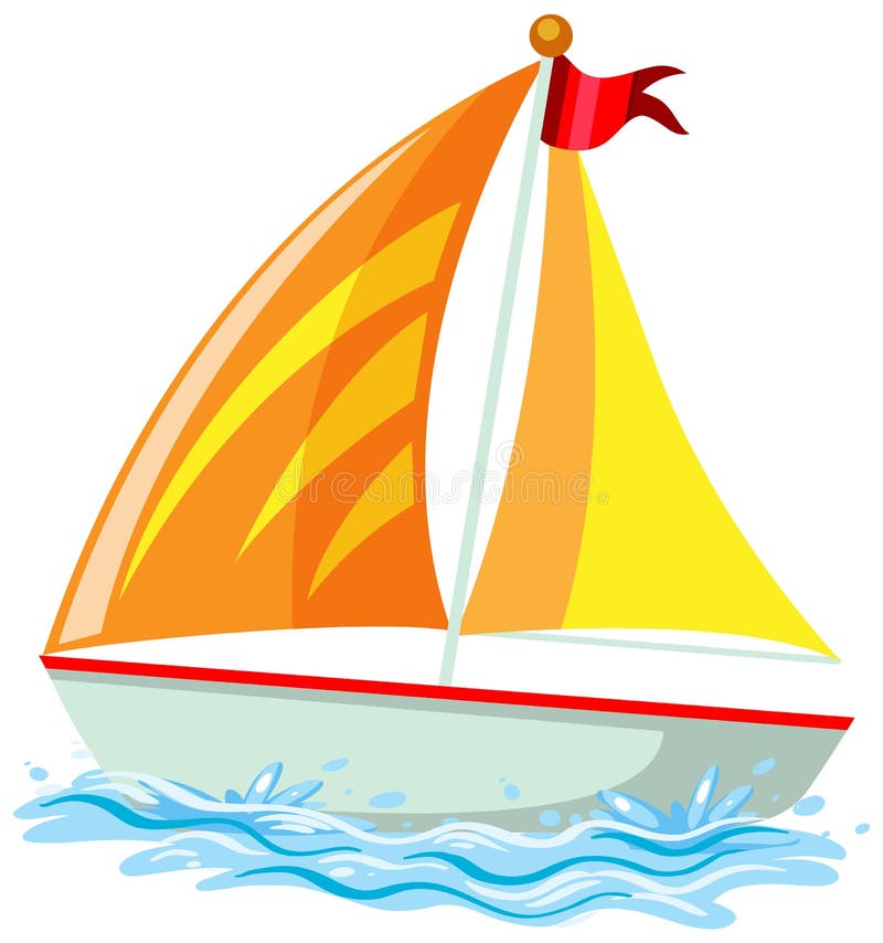 sailboat on water cartoon