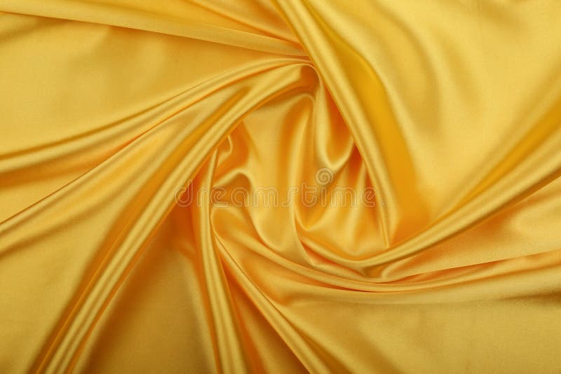 Yellow Satin Fabric with Creases. Stock Photo Image of golden