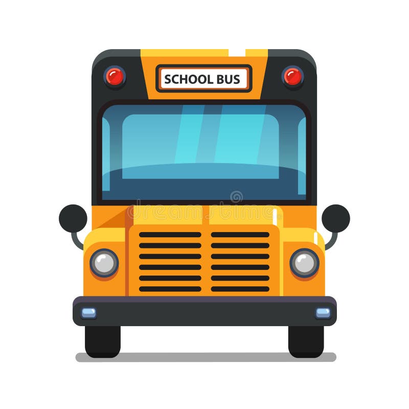 Yellow school bus front view royalty free illustration