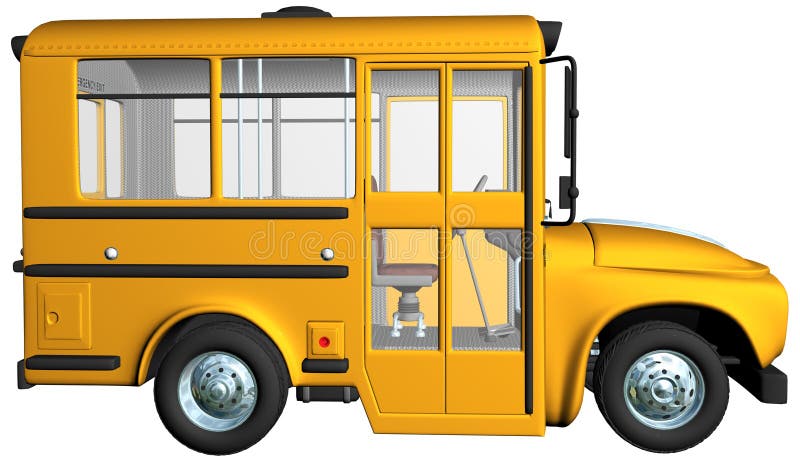 Yellow School Bus Illustration isolated royalty free illustration