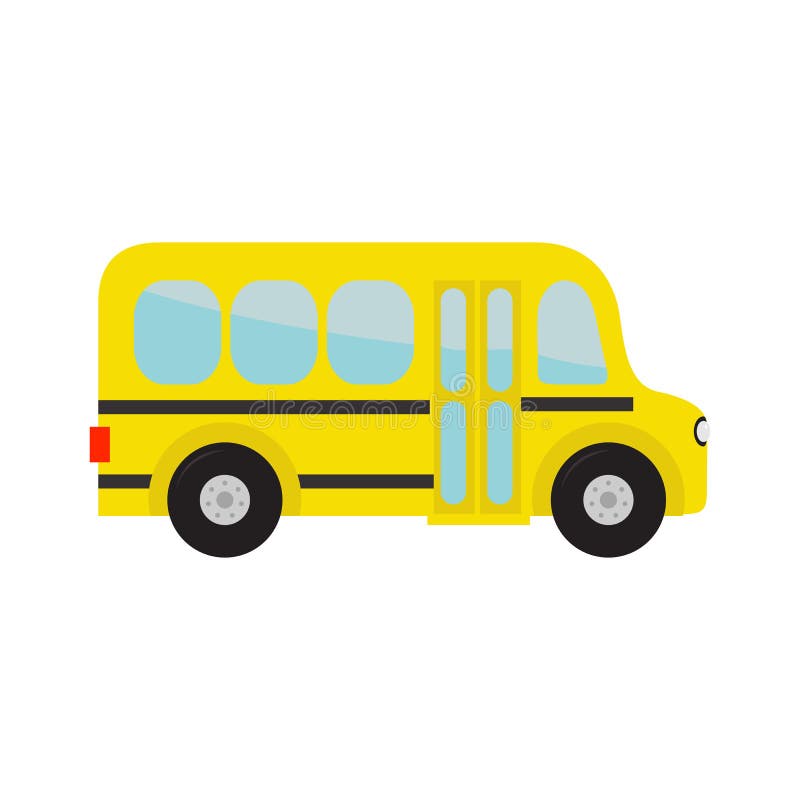 Yellow School Bus Kids. Cartoon Clipart. Transportation. Baby Collection.  Side View. Flat Design. Isolated. White Background. Stock Vector -  Illustration of back, sign: 74846552