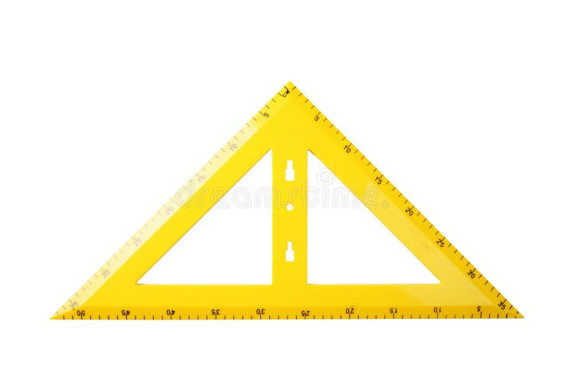 Yellow School Triangle Isolated Stock Image - Image of color, algebra ...