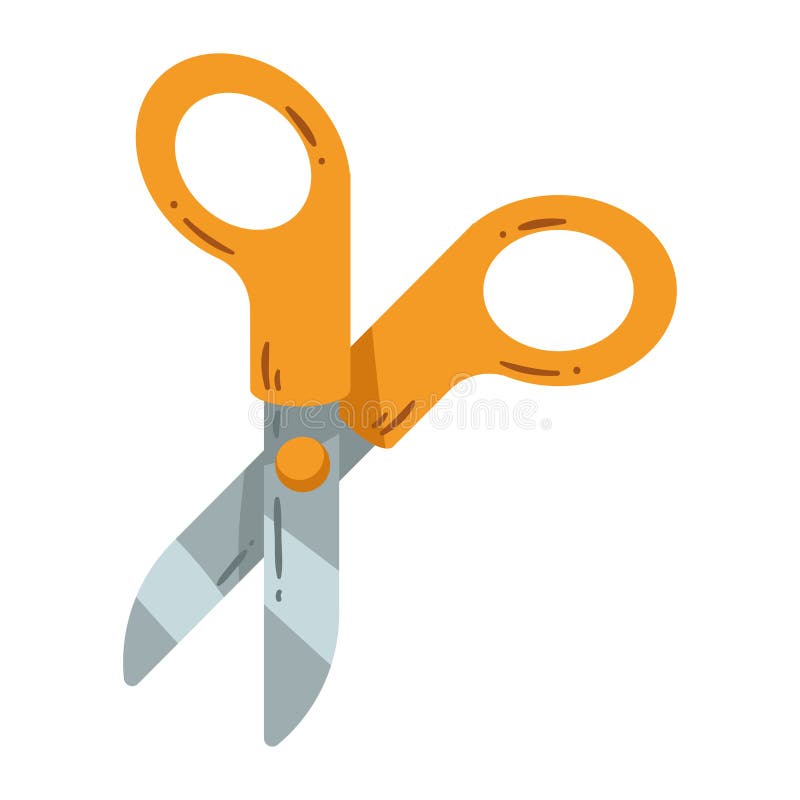 Yellow Scissors Clip Art - Yellow Scissors Vector Image