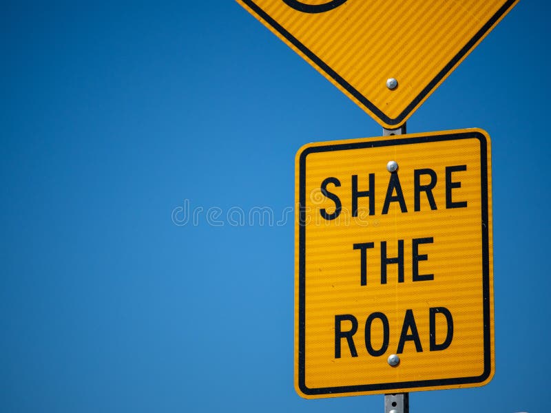 Share The Road Bicycle Sign Stock Photo - Image of sign, asphalt: 23528964