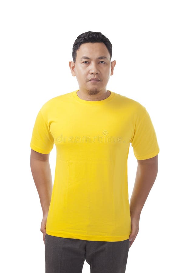 Download Yellow Shirt Mockup Template Stock Image - Image of short ...