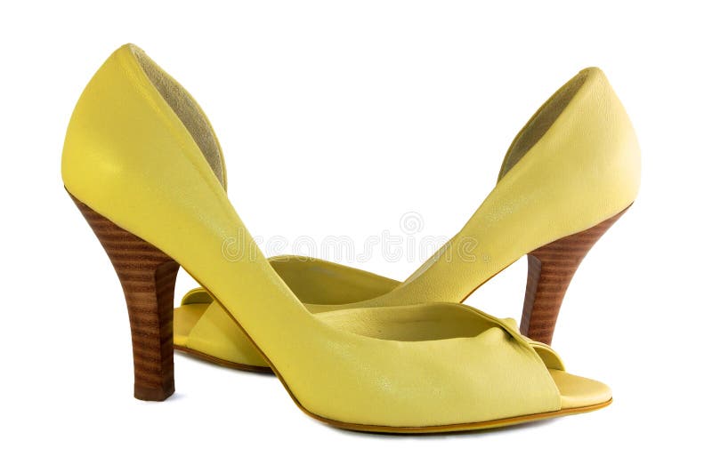 Yellow Women Stiletto Shoes, On White Stock Photo Image of colorful, high 28265836
