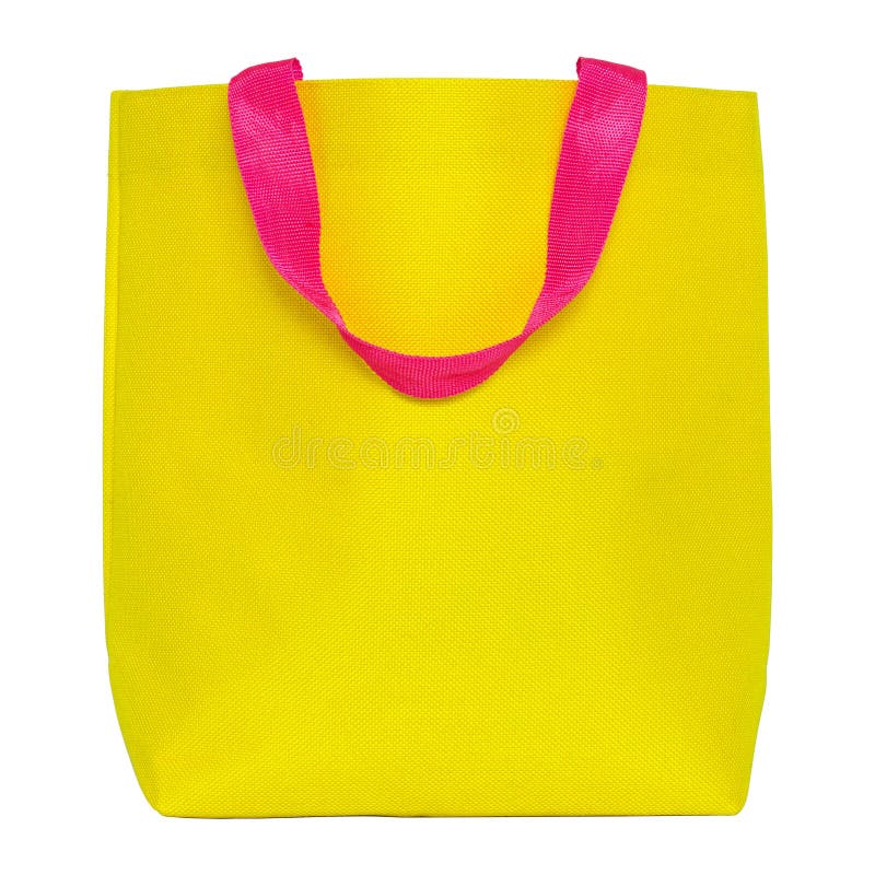 Yellow shopping bag stock image. Image of full, handbag 41026151