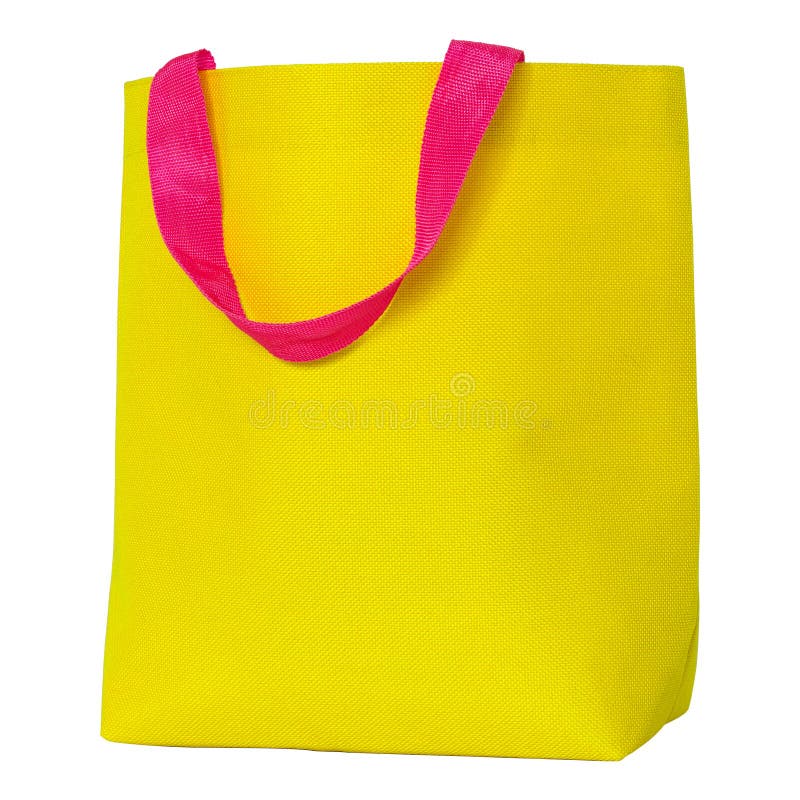 Yellow Shopping Bag Isolated on White Stock Image Image of natural