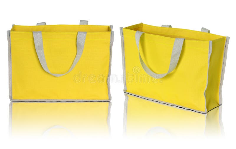 Yellow shopping bag stock image. Image of full, handbag 41026151