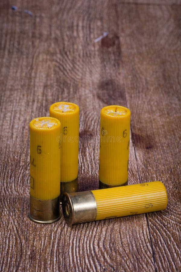 Yellow shot gun shells.