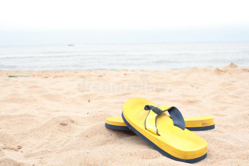 Yellow Slippers Closeup Detail Object Stock Photo - Image of color ...