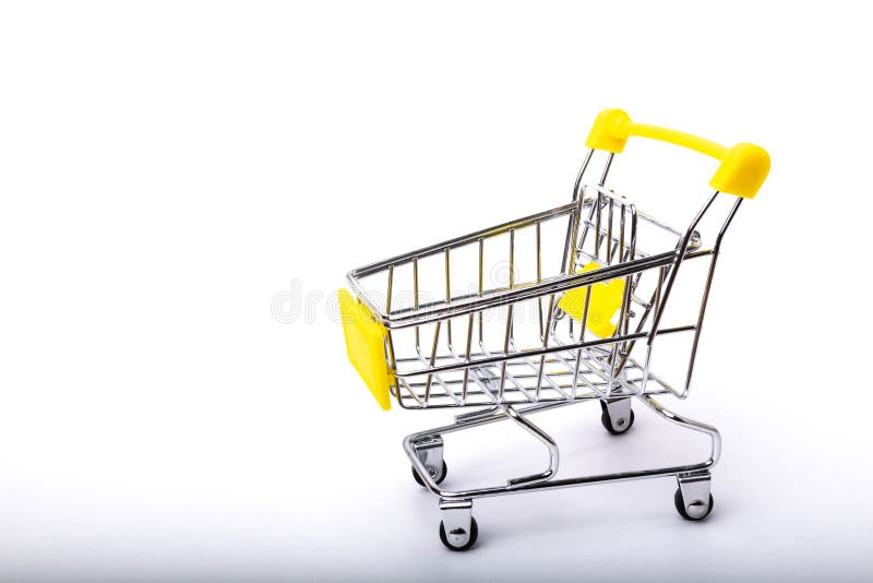 Yellow Cart Model On Green Background Stock Image Image of concept