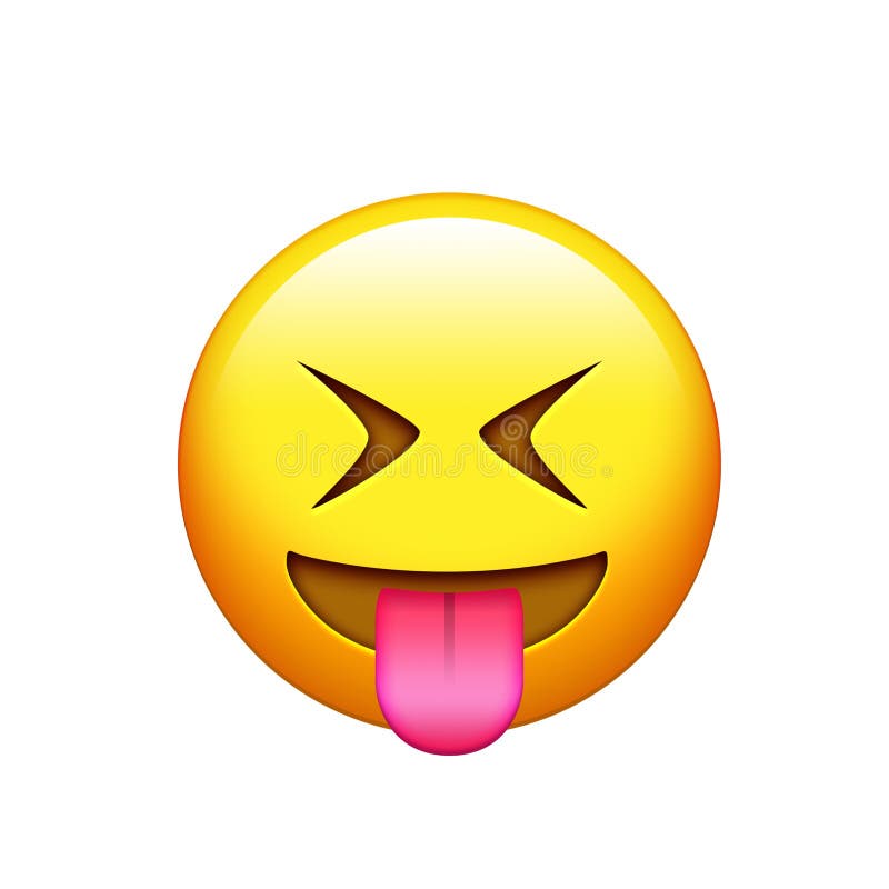 Clipart Cartoon of a Crazy Face Emoji Emoticon Tongue Out 