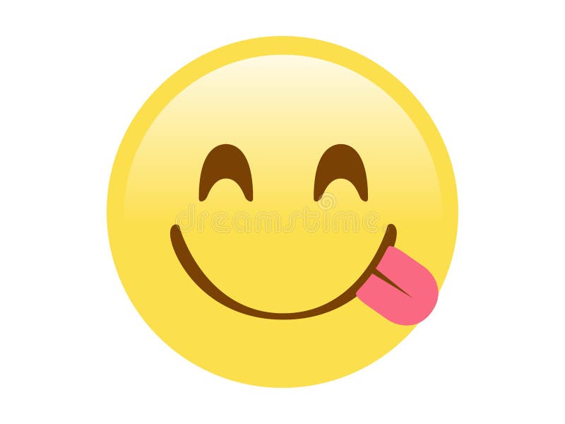 cartoon smiley face with tongue sticking out