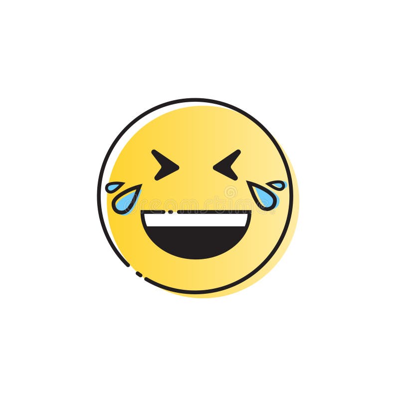 Yellow Smiling Cartoon Face Laugh Positive People Emotion Open Mouth