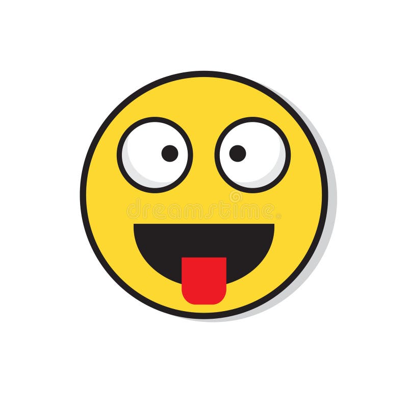 Yellow Smiling Face Laughing Positive People Emotion Icon Stock Vector