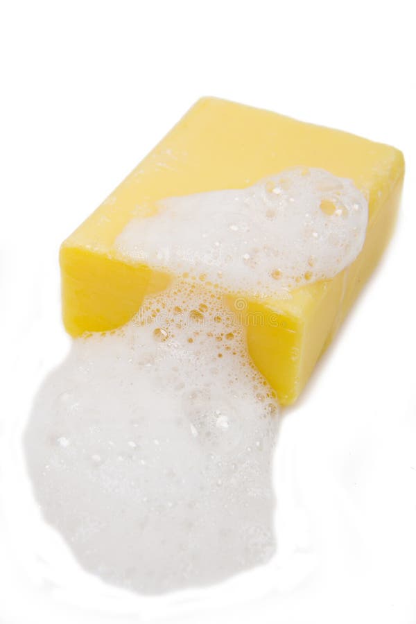 Yellow soap bubble royalty free stock image