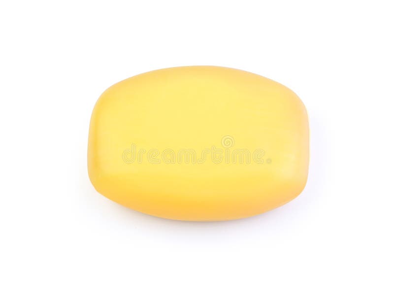 Yellow soap isolated royalty free stock photo