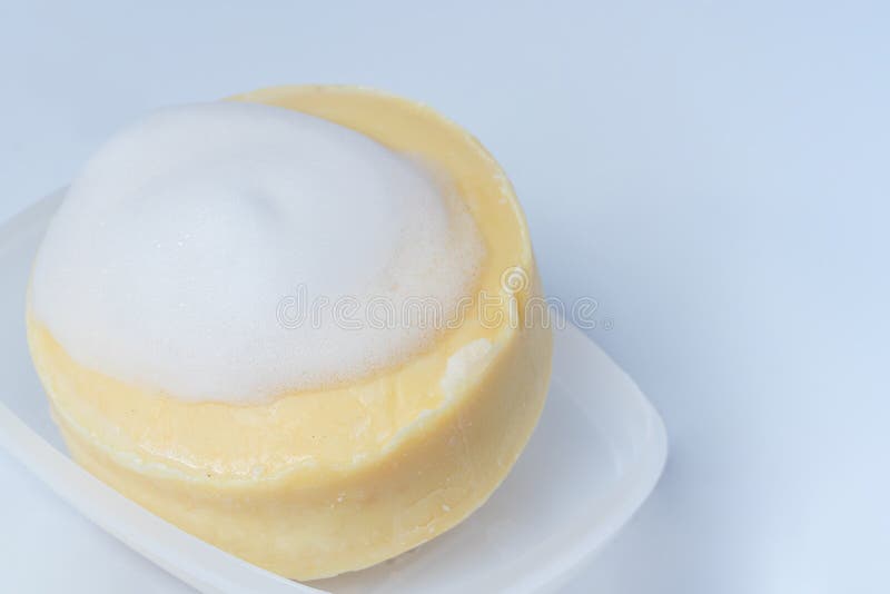 Yellow soap stock image