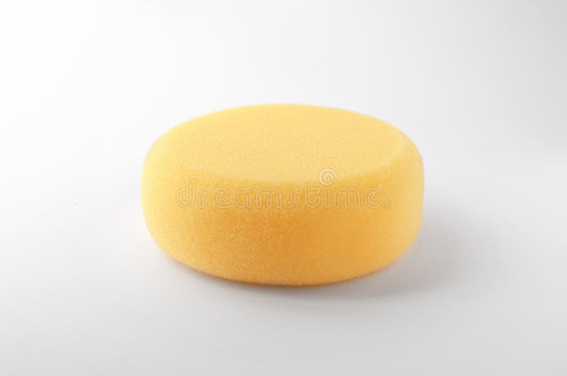 Yellow Sponge for Clay Modeling on White Background Stock Image Image