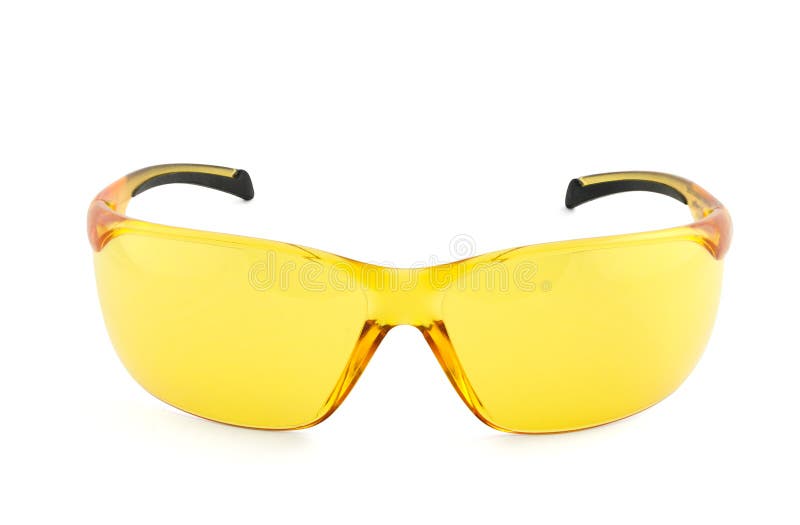 Yellow Sport Sunglasses Isolated on White Stock Photo Image of design