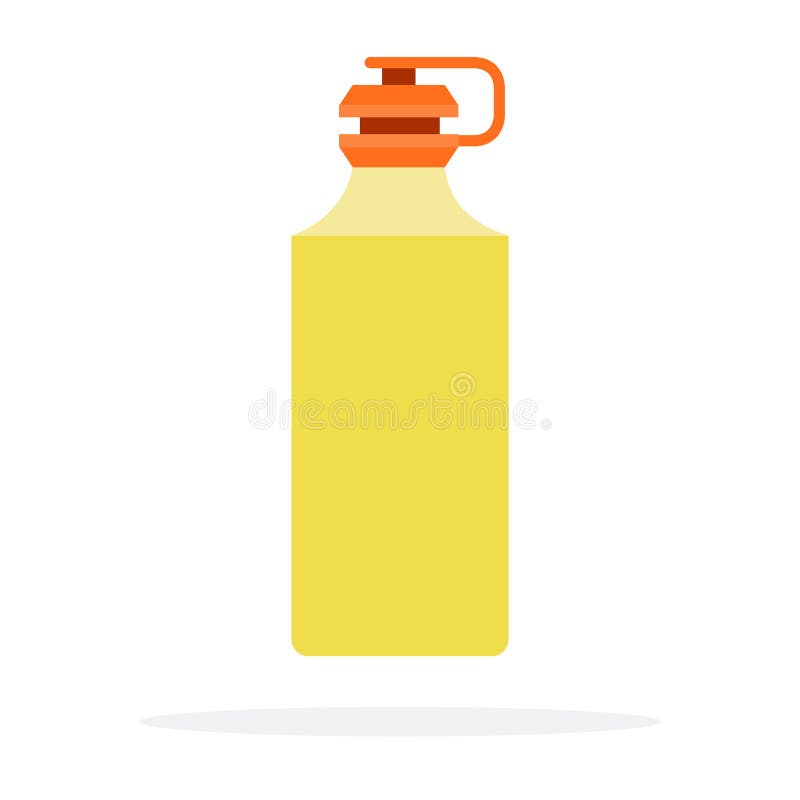 Yellow Sports Bottle for Water Flat Isolated Stock Vector