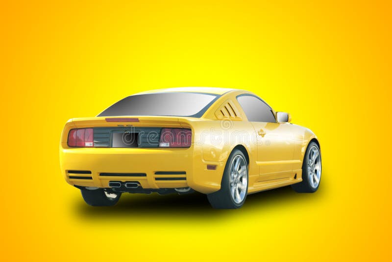 Yellow sports car stock photo. Image of design, fashioned 5286690