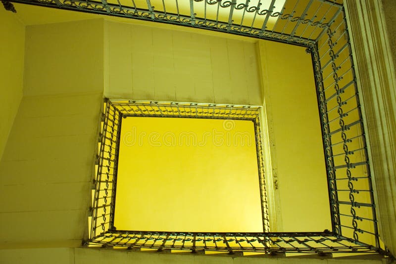 Yellow staircase stock images