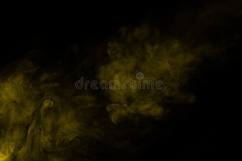 Yellow Steam on a Black Background Stock Image Image of effect, vapor