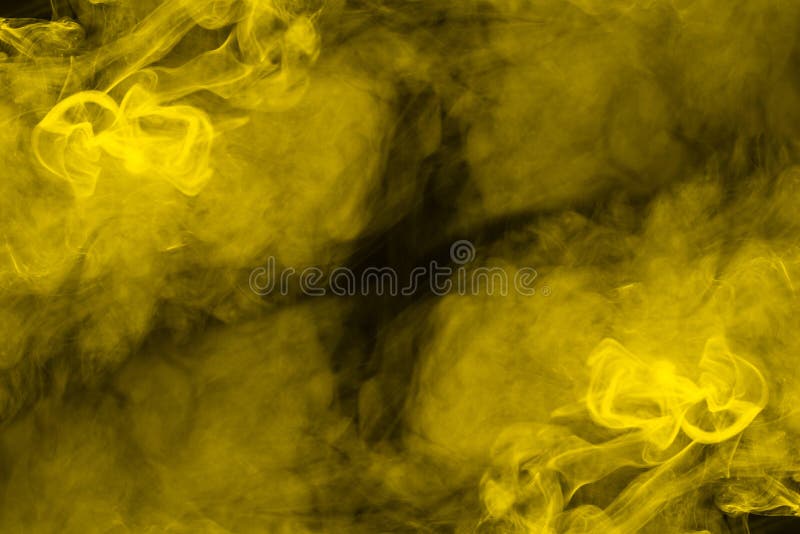 Yellow Steam on a Black Background Stock Photo Image of magic, effect