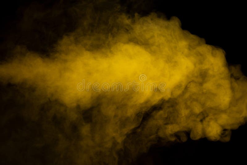 Yellow Steam on a Black Background Stock Image Image of layout, light