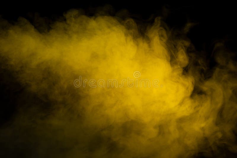 Yellow Steam on a Black Background Stock Photo Image of concept